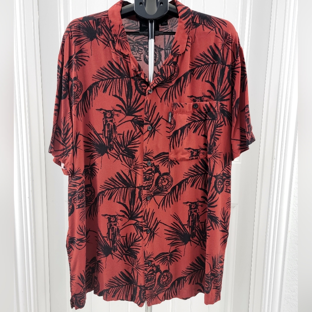 Harley-Davidson Hawaiian style button-down shirt